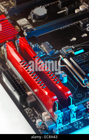 Zwei ram-Module auf Motherboard, Makro Stockfoto