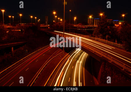 Autobahnkreuz in Townhead in Glasgow, Schottland Stockfoto