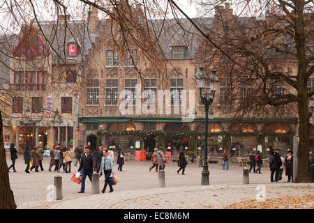 Brügge Straßenszene im Winter, Brügge Belgien Europa Stockfoto