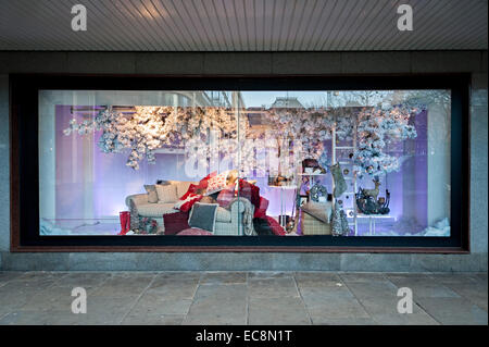 Birmingham Christmas shopping Haus von Fraser Rackhams Weihnachts-Fenster 8. Dezember 2014 Stockfoto