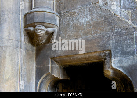 Geschnitzte Figur in Str. Marys Kirche, Beverley, leicht Yorkshire, England UK Stockfoto