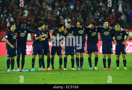 Rabat, Marokko. 11. Dezember 2014. Auckland City FC schlägt Athletic Moghreb Tétouan im Elfmeterschießen 4: 3 im Moulay Abdellah Stadium in Rabat. © Marcio Machado/ZUMA Draht/Alamy Live-Nachrichten Stockfoto