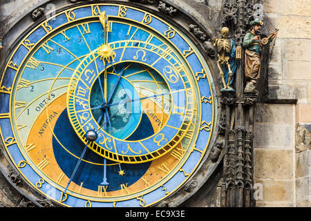 Astronomische Uhr in Prag, Tschechische Republik Stockfoto