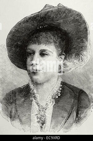 Rosita Mauri (1850-1923). Tänzerin und Ballettlehrerin katalanischer Herkunft. Kupferstich von A. Carretero. La Ilustracion Espanola y Americana, 1880. Stockfoto