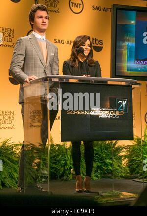 Ansel Elgort und Eva Longoria 21. jährlichen Bildschirm Actors Guild Awards Nominierungen Ankündigung 12.12.2014 West Hollywood/Picture Alliance Stockfoto