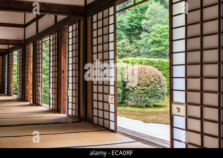 Funda - im Zen Tempel, Tofuku-ji, Kyoto, Japan. Traditionelle Papier Schiebetüren oder Bildschirmen (Shoji) im Tempel der Rezeption Zimmer Stockfoto