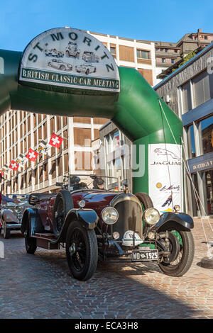 Oldtimer Rolls Royce Phantom Springfield zu Beginn der jährlichen British Classic Car Meeting 2014 St. Moritz, Schweiz Stockfoto
