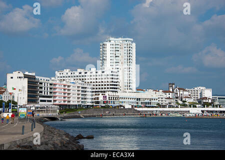 Stadtbild, Ponta Delgada, Sao Miguel, Azoren, Portugal Stockfoto