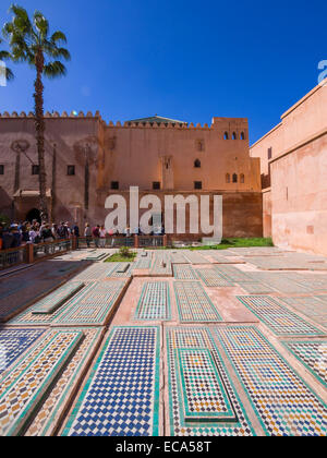 Saadian Gräber, Friedhof, Medina, Marrakesch, Marrakech-Tensift-El Haouz, Marokko Stockfoto