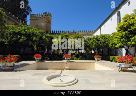 Alcázar de Los Reyes Cristianos, Alcazar der katholischen Könige, Córdoba, Andalusien, Spanien, Europa Stockfoto