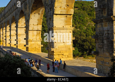 Pont du Gard, römische Aquädukt, Departement Gard, Provence, Frankreich Stockfoto