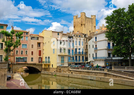 Canal De La Robine, Narbonne, Aude, Languedoc Roussillon, Frankreich, Europa Stockfoto