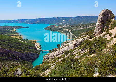 Lac de Sainte-Croix, St. Croix See, Gorges du Verdon, Provence, Provence-Alpes-Côte-d ' Azur, Frankreich Stockfoto