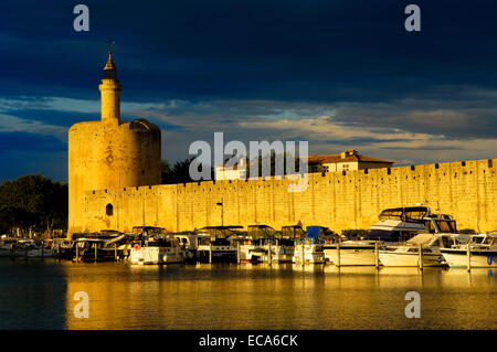 Bodensee-Turm, Stadtmauer, Aigues-Mortes, Petit Camargue, Gard-Abteilung, Region Languedoc-Roussillon, Frankreich Stockfoto