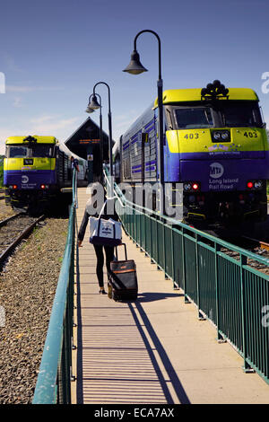 Montauk Bahnhof in Long Island New York Stockfoto