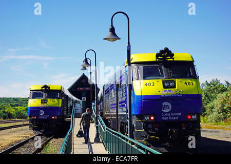 Montauk Bahnhof in Long Island New York Stockfoto