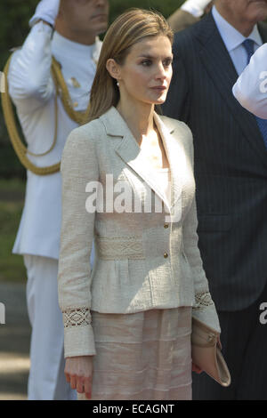 Spaniens Prinzessin Letizia, Prinz Felipe, König Juan Carlos und Königin Sofia besuchen eine Hommage an die gefallenen Soldaten während der Tag der Streitkräfte mit Madrid: Prinzessin Letizia Where: Madrid, Spanien: 8. Juni 2014 Stockfoto