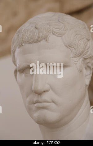 Marcus Vipsanius Agrippa (64/63 BC-12 BC) römischer Staatsmann, general und Architekt. Kopie des Putzes. Ara Pacis Museum. Rom. Stockfoto