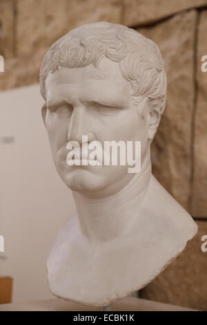 Marcus Vipsanius Agrippa (64/63 BC-12 BC) römischer Staatsmann, general und Architekt. Kopie des Putzes. Ara Pacis Museum. Rom. Italien Stockfoto