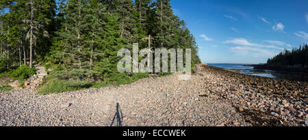 Treppenhaus + Strand Stockfoto