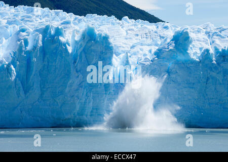 Eis aus dem Perito Moreno Gletscher kalben. Stockfoto