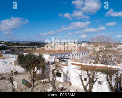 Ansicht Nord von Castelo de Tavira, Tavira, Algarve, Portugal, Februar 2014 Stockfoto