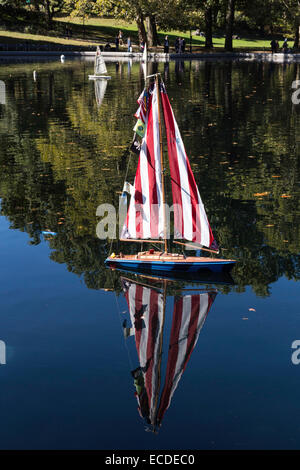 Fernbedienung-Segelboote, Konservatorium Wasser im Central Park in New York City Stockfoto