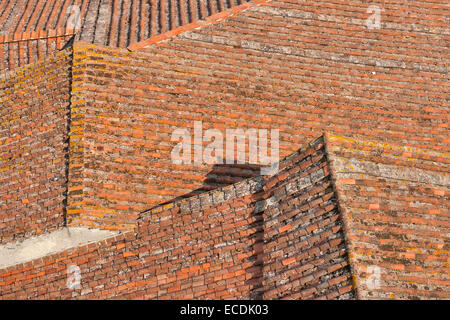 Lucca Dach Kachelhintergrund, Toskana, Italien Stockfoto