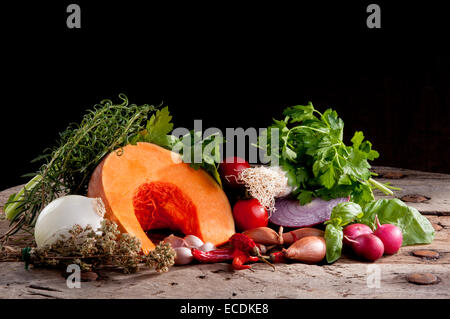 Satz von Herbst Aromen für Suppe Stockfoto