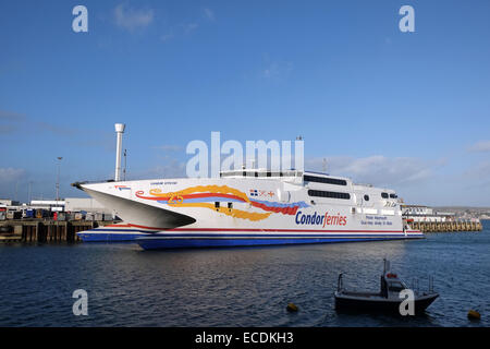 Condor ferries Vitesse im Dock in Weymouth, Baujahr 1997, 5005 Bruttoraumzahl, 10. Dezember 2012 Stockfoto