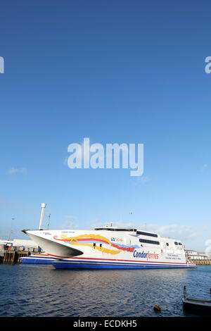 Condor ferries Vitesse im Dock in Weymouth, Baujahr 1997, 5005 Bruttoraumzahl, 10. Dezember 2012 Stockfoto