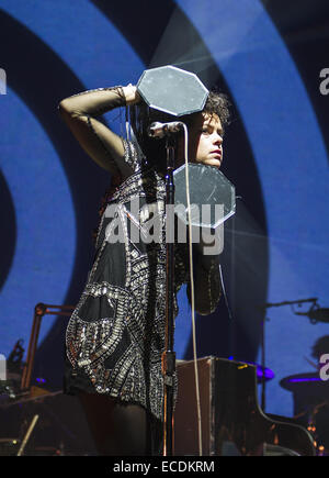 Arcade Fire, die live im Konzert in Earls Court Featuring: Arcade Fire wo: London, Vereinigtes Königreich bei: 8. Juni 2014 Stockfoto