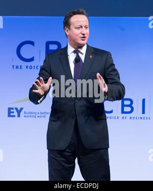 David Cameron spricht am Bund der British Industry Conference Stockfoto