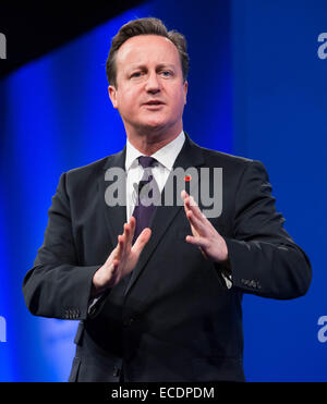 David Cameron spricht am Bund der British Industry Conference Stockfoto