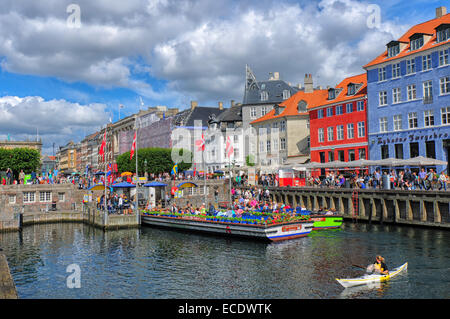 Nyhavn Waterfront in Kopenhagen, Dänemark Stockfoto
