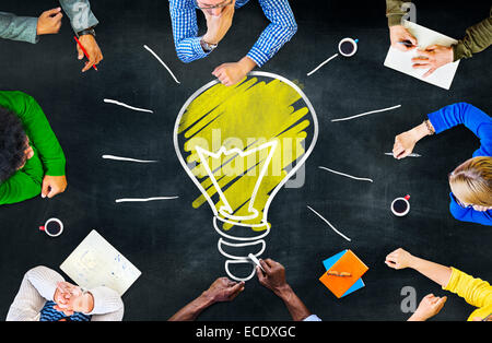 Ideen Gedanken wissen Intelligenz Gedanken treffen Lernkonzept Stockfoto