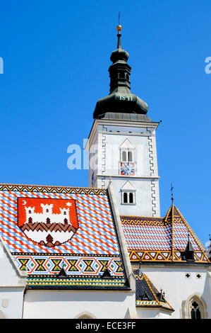 Zagreb, Kroatien. St. Markus Kirche (Crkva Sveti Marka) in Trg Svetog Marka Stockfoto