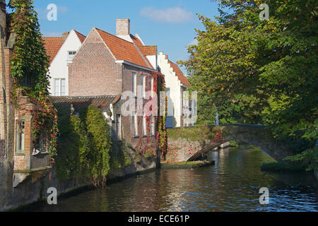 Groenerei Kanal und Brücke Brügge Belgien Stockfoto