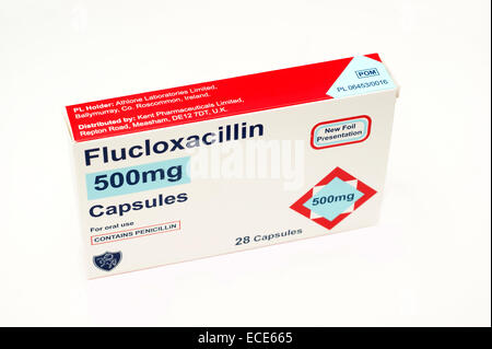 Flucloxacillin "Kapseln" Penicillin - Penicillinase-resistente Penicilline Antibiotika zur Behandlung von einer Reihe von Bedingungen Stockfoto