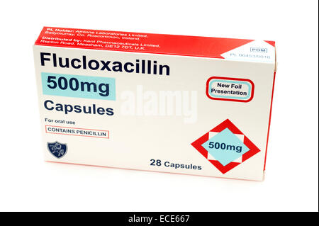 Flucloxacillin "Kapseln" Penicillin - Penicillinase-resistente Penicilline Antibiotika zur Behandlung von einer Reihe von Bedingungen Stockfoto