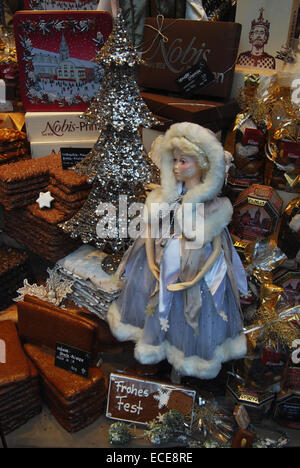 Traditionelle Weihnachts-Schaufenster, Aachen Deutschland Stockfoto