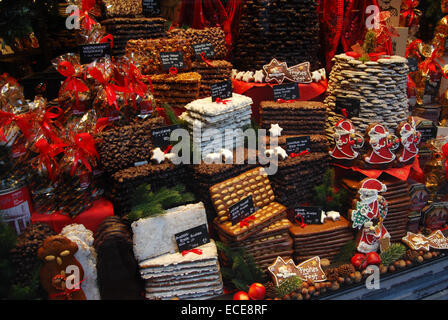 Traditionelle Weihnachts-Schaufenster, Aachen Deutschland Stockfoto