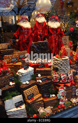 Traditionelle Weihnachts-Schaufenster, Aachen Deutschland Stockfoto