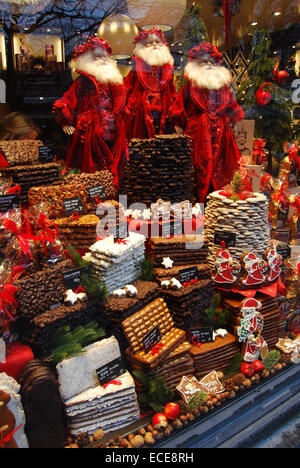 Traditionelle Weihnachts-Schaufenster, Aachen Deutschland Stockfoto