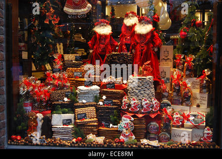 Traditionelle Weihnachts-Schaufenster, Aachen Deutschland Stockfoto