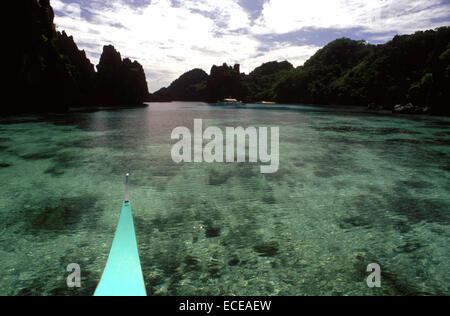 Kleine Lagune. Miniloc Island. Bacuit Arhipielago. Palawan. El Nido. Philippinen. Miniloc Island in El Nido, Northern Palawan ist Stockfoto