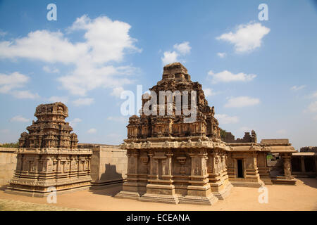 Tempelkomplex, Hampi, Hosapete, Bellary District, Karnataka, Indien Stockfoto