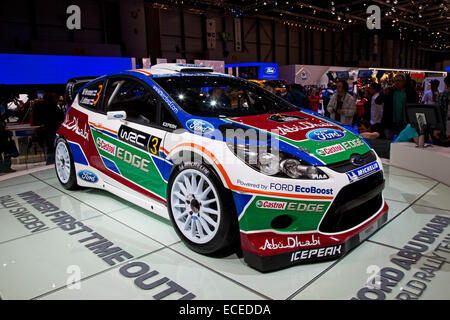 Genf - März 8: Der Ford Fiesta RS WRC auf dem Display auf der 81. International Motor Show Palexpo-Genf am 8. März; 2011 in Genf Stockfoto