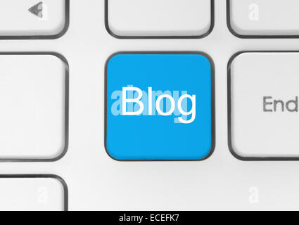 Blog-Taste auf der Tastatur Nahaufnahme Stockfoto