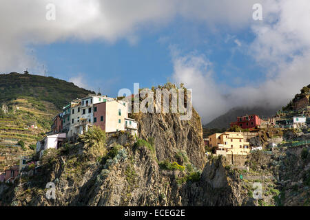 Die Stadt von Corniglia in Cinque Terre, Italien. Stockfoto